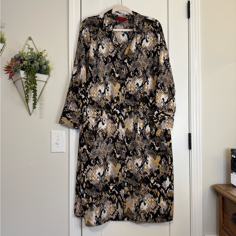 Jennifer Lopez Snake Print Shirt Dress